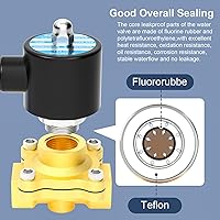 Vista 5 de TAILONZ PNEUMATIC Válvula electromagnética eléctrica de latón de 1 pulgada NPT DC12V 2W-250-25 agua normalmente cerrada, aire, diesel