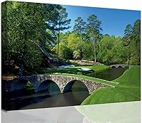 Vista 1 de chenchenArt Augusta National Golf Course Wall Art - Augusta Golf Course 12th Hole Wall Art for Living Room Bedroom Bathroom Home Decorations Golf