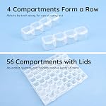 Segbeauty 56 Grids Clear Organizer Box, Gem Jewelry Plastic Storage Container with Dividers, Bead Organizer Earrings Storage Box Seeds Craft Organizer Screw Tool Boxes for Small Parts
