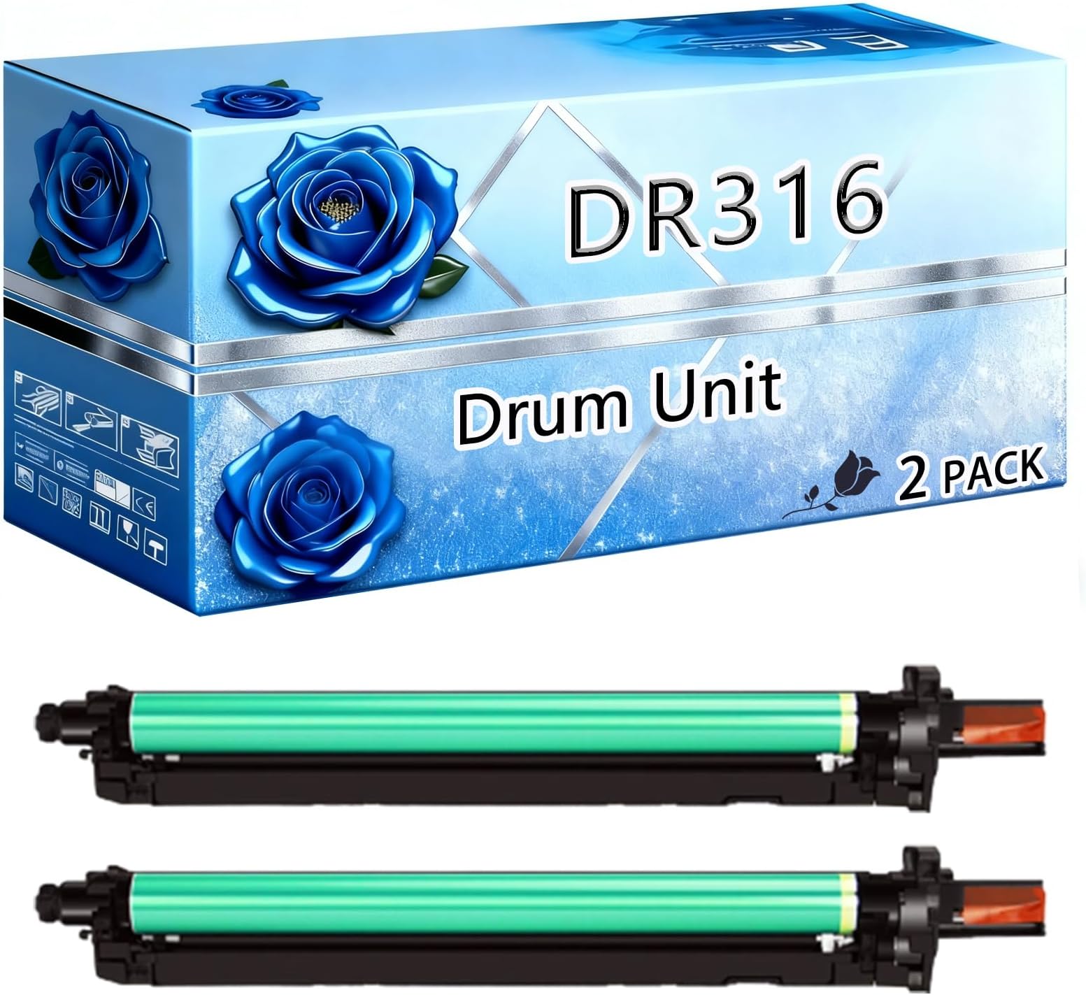 BIVOL Compatible Drum Unit Replacement for Konica Minolta DR316 High Yield 200000 Pages Bizhub C250i C300i C360i C3170i Printers (2 Pack Black)