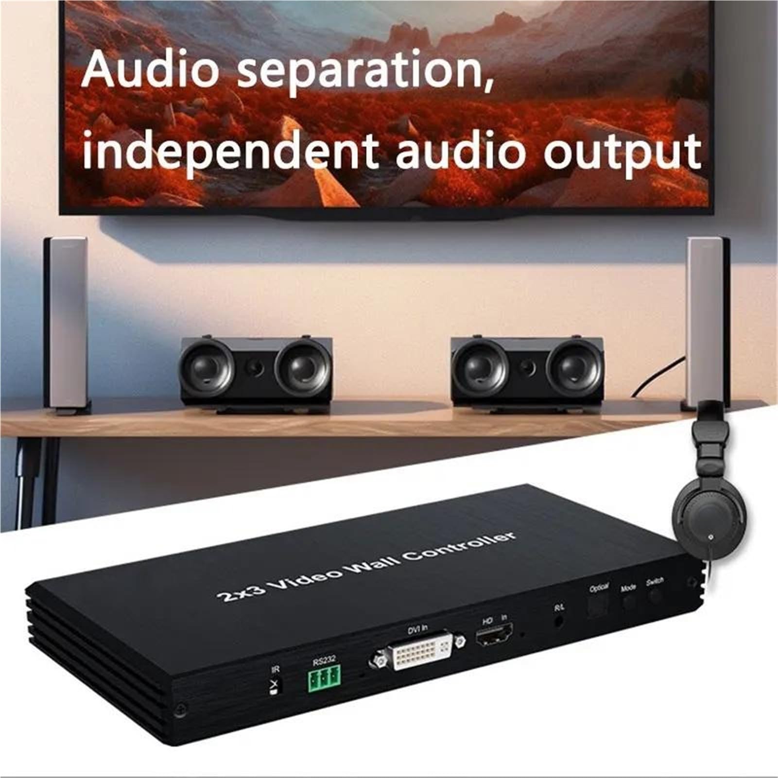 Controlador de Pared Video 1080p 2x3 for HDMI Compatible con 1x2, 1x3, 1x4, 1x5, 1x6, 2x2, 3, 4, 6, procesador Empalme for TV multipantalla