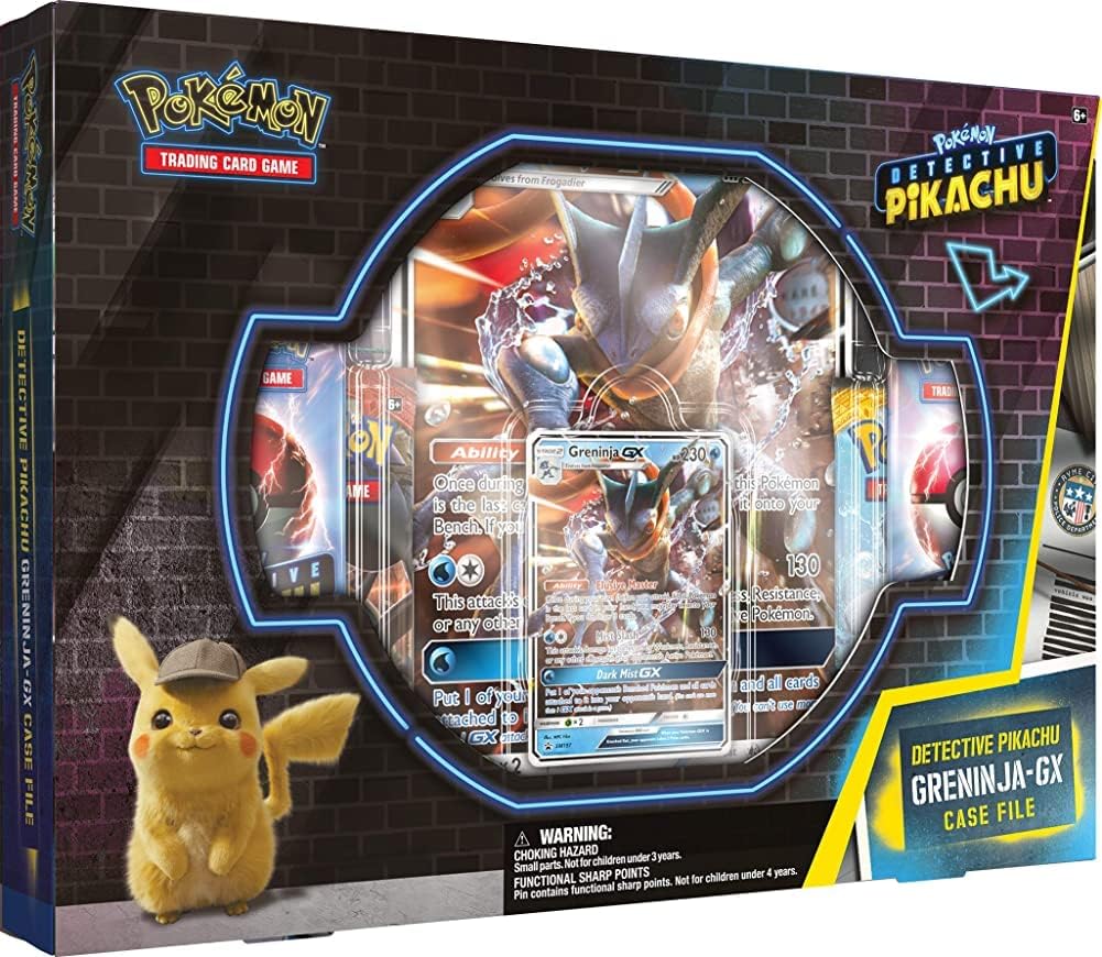 Detective Pikachu Greninja-Gx Case File: Pokemon TCG: 2 Greninja Foil Trading Cards + 7 Booster Pack Multicolor