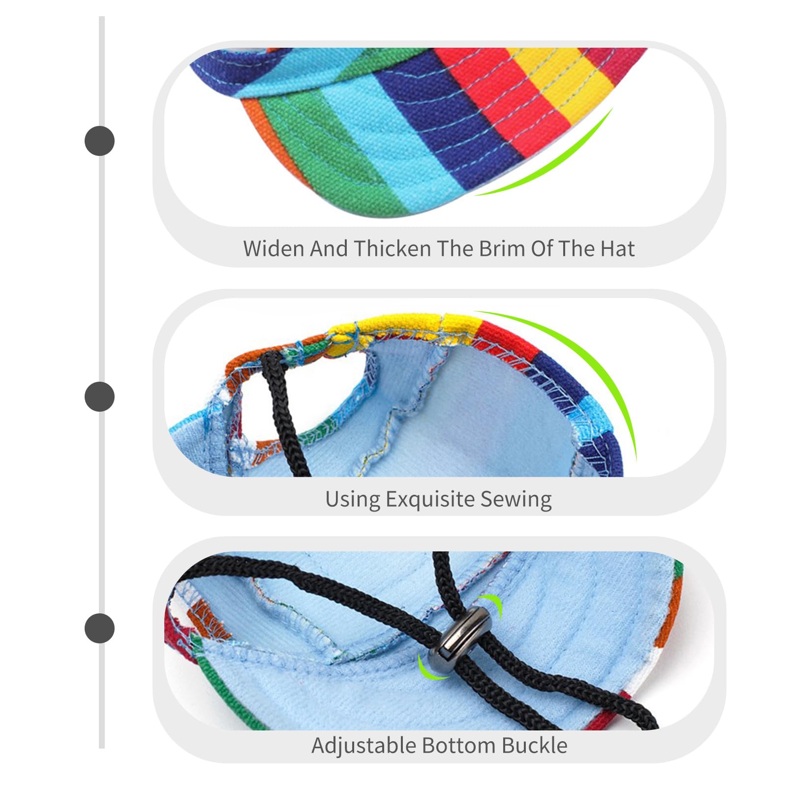 PETCUTE Casquette de Baseball pour Chien,Casquette à Visière pour Animal Domestique,Chapeau Chien Réglable Sport de Plein Air Protection Contre Le Soleil Chapeau avec Oreille Trous,Sangle Réglable
