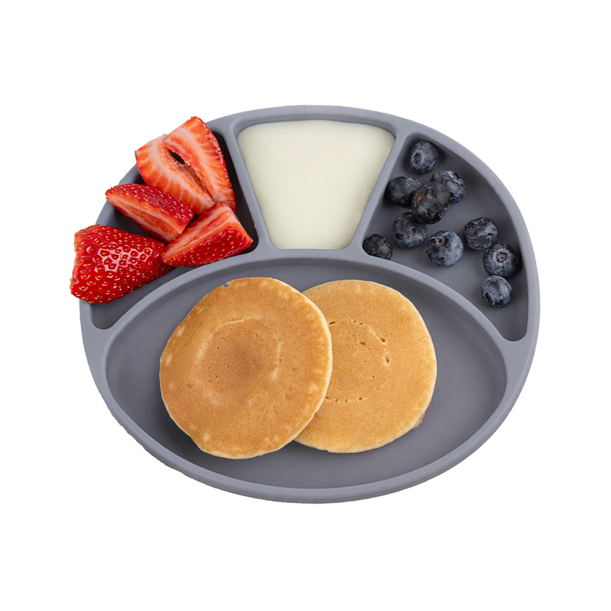 BIBaDO Silicone Suction Plate for Baby, Divider Plate for Self Baby Feeding - Blue-image-16
