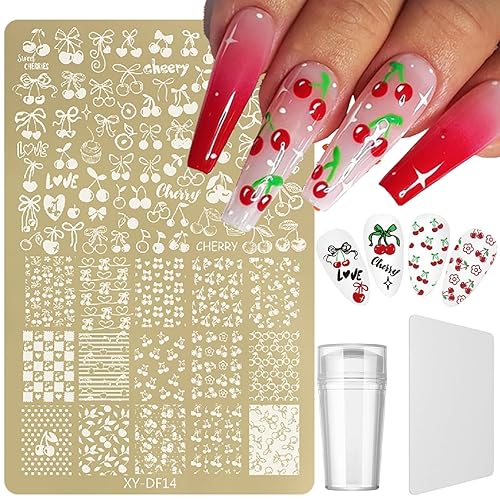 HYWWPFLAY Gold Nail Stamp Plates with Jelly Stamper & Scraper