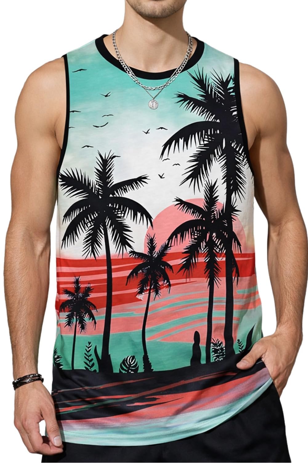 Kfnire Tank Top Herren Relaxed fit Rundhals Tshirt Herren So