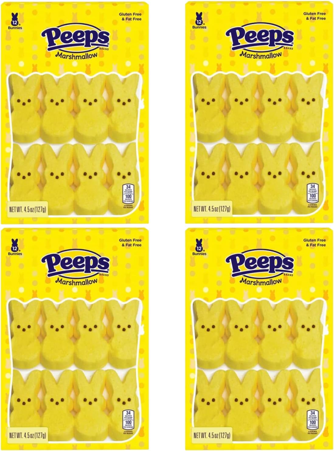 Marshmallow Peeps Yellow Easter Bunnies 12ct (4)