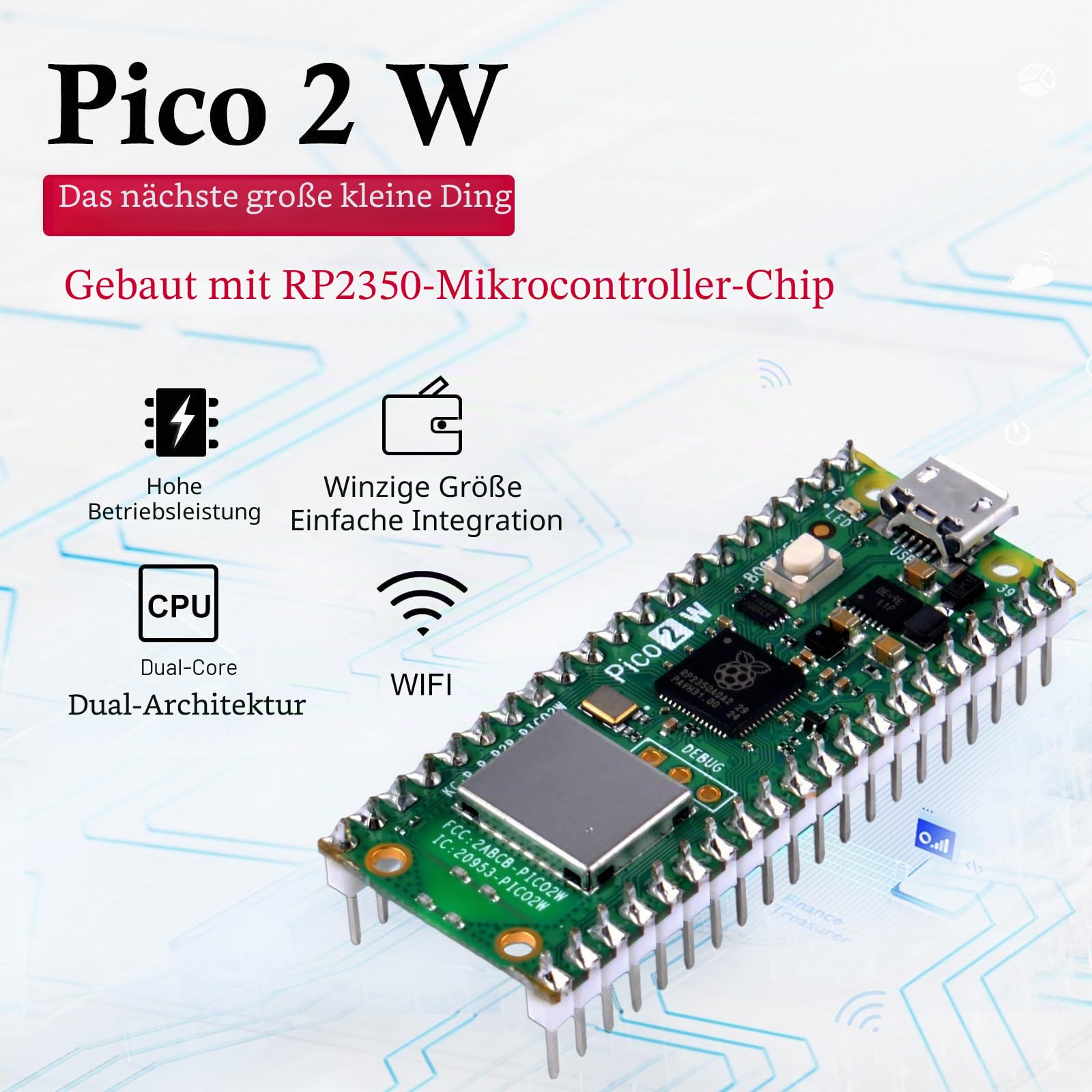 GeeekPi Starter Kit for Raspberry Pi Pico 2 W (Included), Dual Arm Cortex-M33 and Dual Hazard3 RISC-V Microcontroller, with Detailed Tutorial, 159 Items, 9 Projects, Python C Code