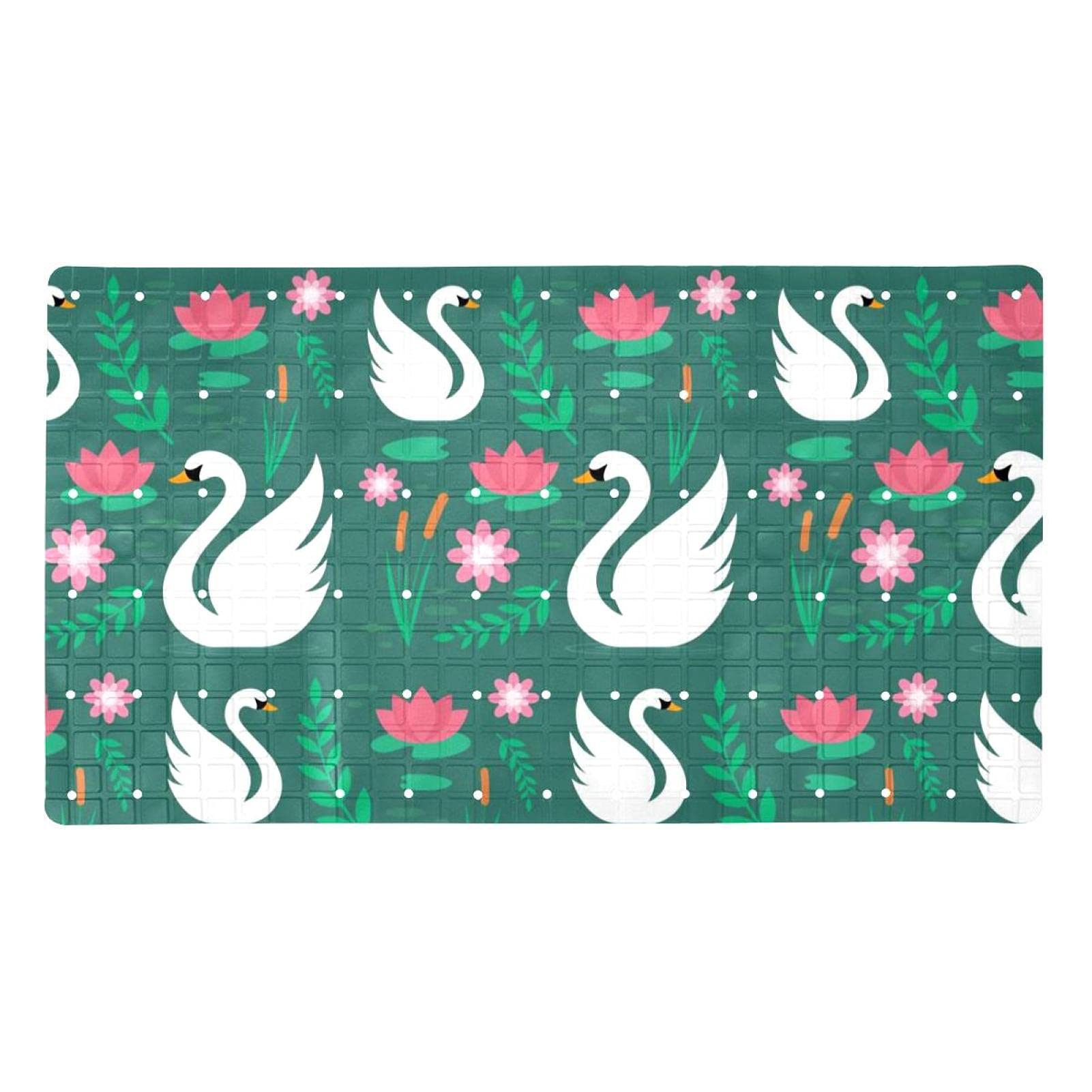Tapis de bain antidérapant rectangulaire design floral en PVC haute densité