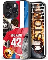 Vista 27 de Fundas personalizadas con nombre y número de fútbol para iPhone 11, 12, 13, 14, 15, 16, 17, 16 Pro Max Plus Mini, Samsung Galaxy Note10 Note20 S8 9