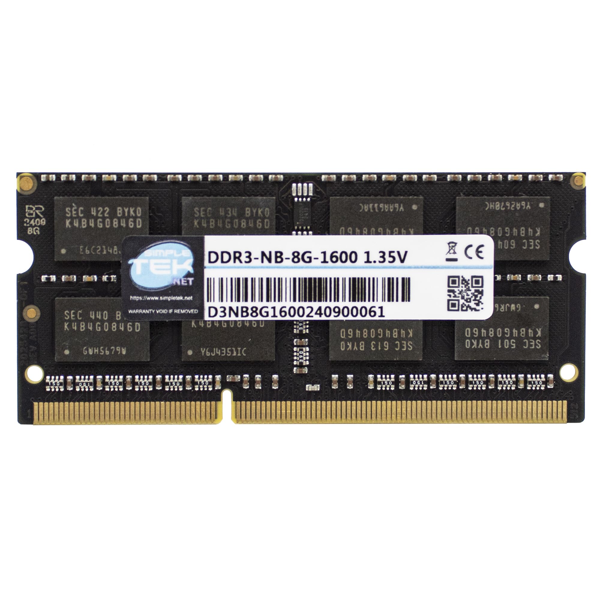 Mémoire RAM 8 Go DDR3L basse tension 1,35 V à 1600 MHz au format compact SODIMM - 5