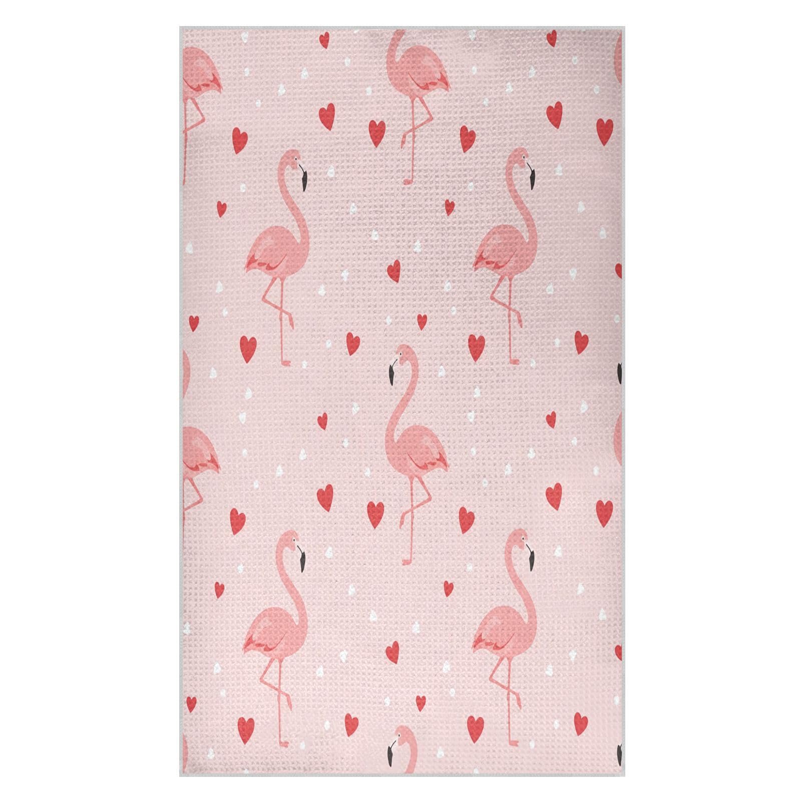 BURSTDDY Flamingo Kitchen Towels,Absorbent Dish Towels 1 Pack