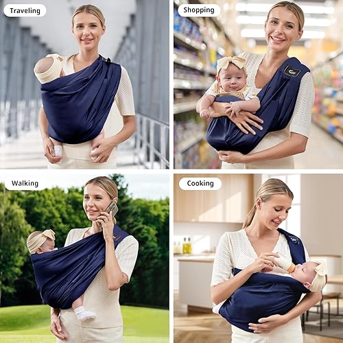 Miniatura 6 de Cuby, portabebés de algodón natural portabebés portabebés extra cómodo para transportar fácilmente recién nacidos, bebé bebé y ideal para registro
