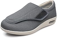 Vista 4 de Zapatos para diabéticos para hombre, zapatos de ancho ancho con cierre de ajuste para ancianos, alivio del dolor diabético y pies hinchados