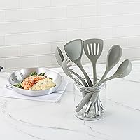 Vista 7 de Restaurantware Silicone Utensil Set Pack of 1 Non-Slip Handle 6-Piece Kitchen Tool Set, Heat-Resistant Dishwasher-Friendly Cooking Accessories