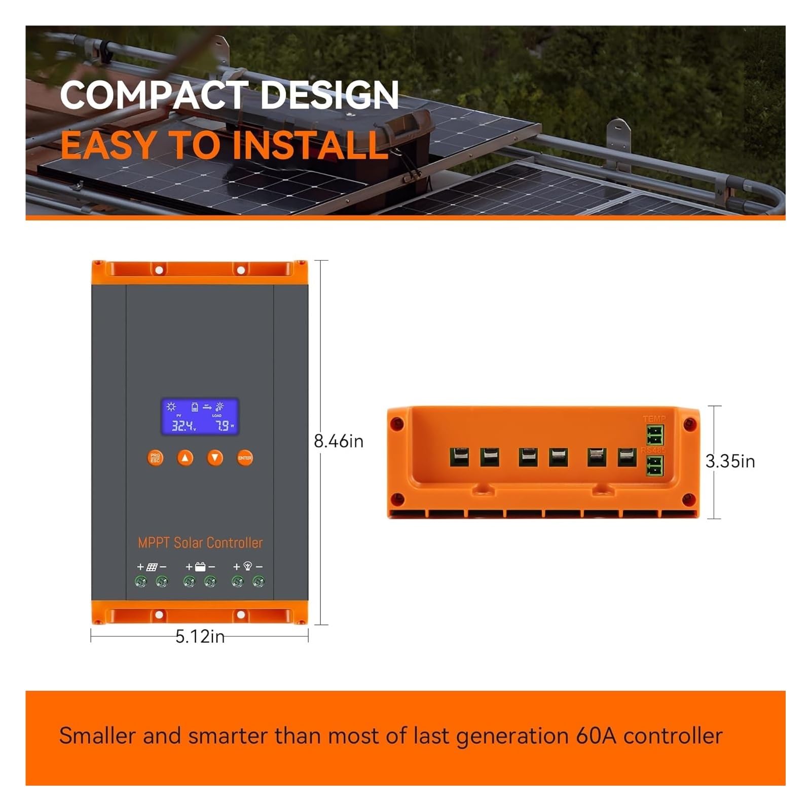 Controlador de carga solar, Controlador De Carga Solar 60 A, Regulador Paneles Solares 12 V, 24 , 36 Y 48 , Conexión En Paralelo Unidades For Batería Litio Plomo-ácido