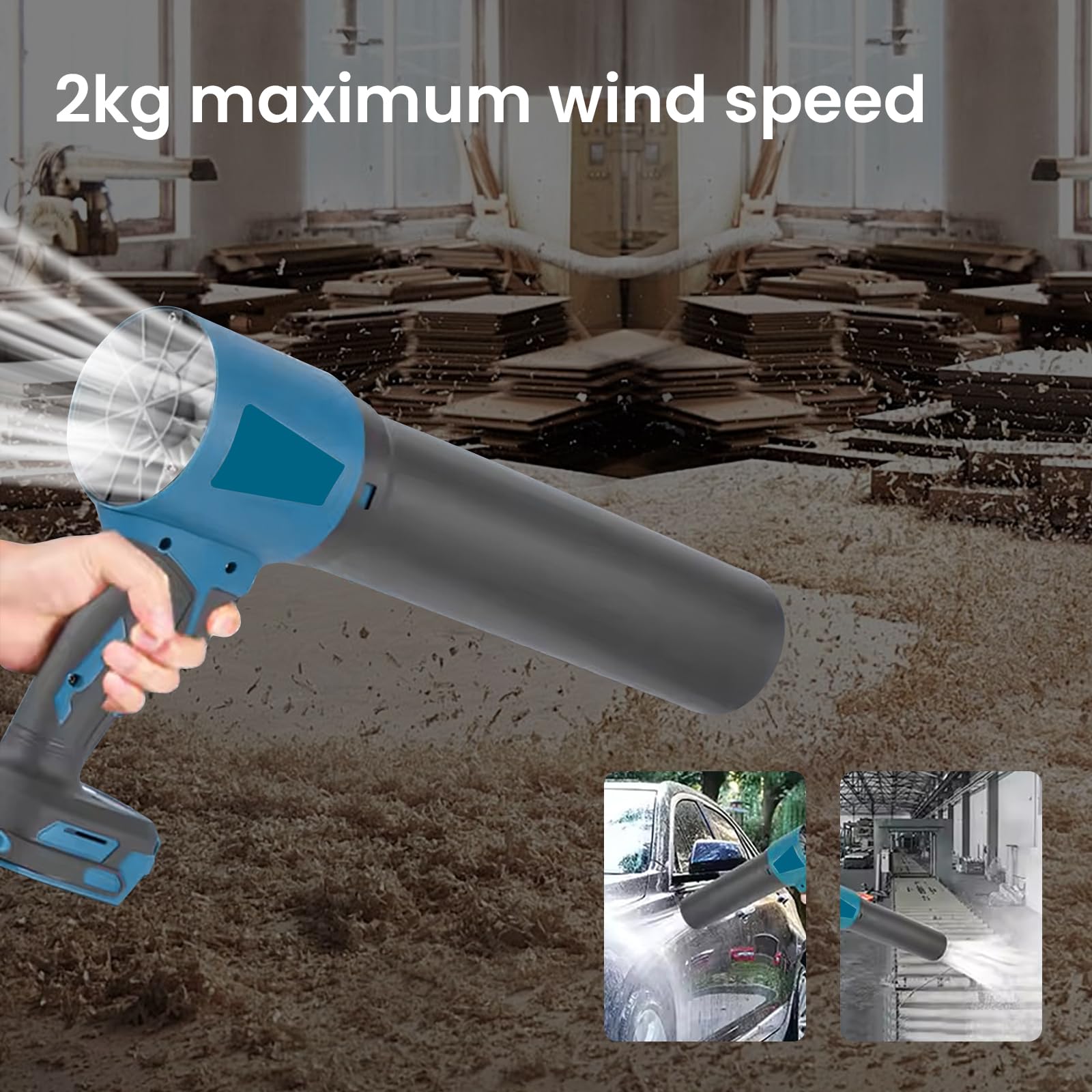 Turbina de soplador de hojas con batería para Makita 18 V, 100 M/S 8000 RMP Mini aire comprimido con boquilla extendida, soplador de batería sin escobillas, Turbo Jet Blower para césped, terraza