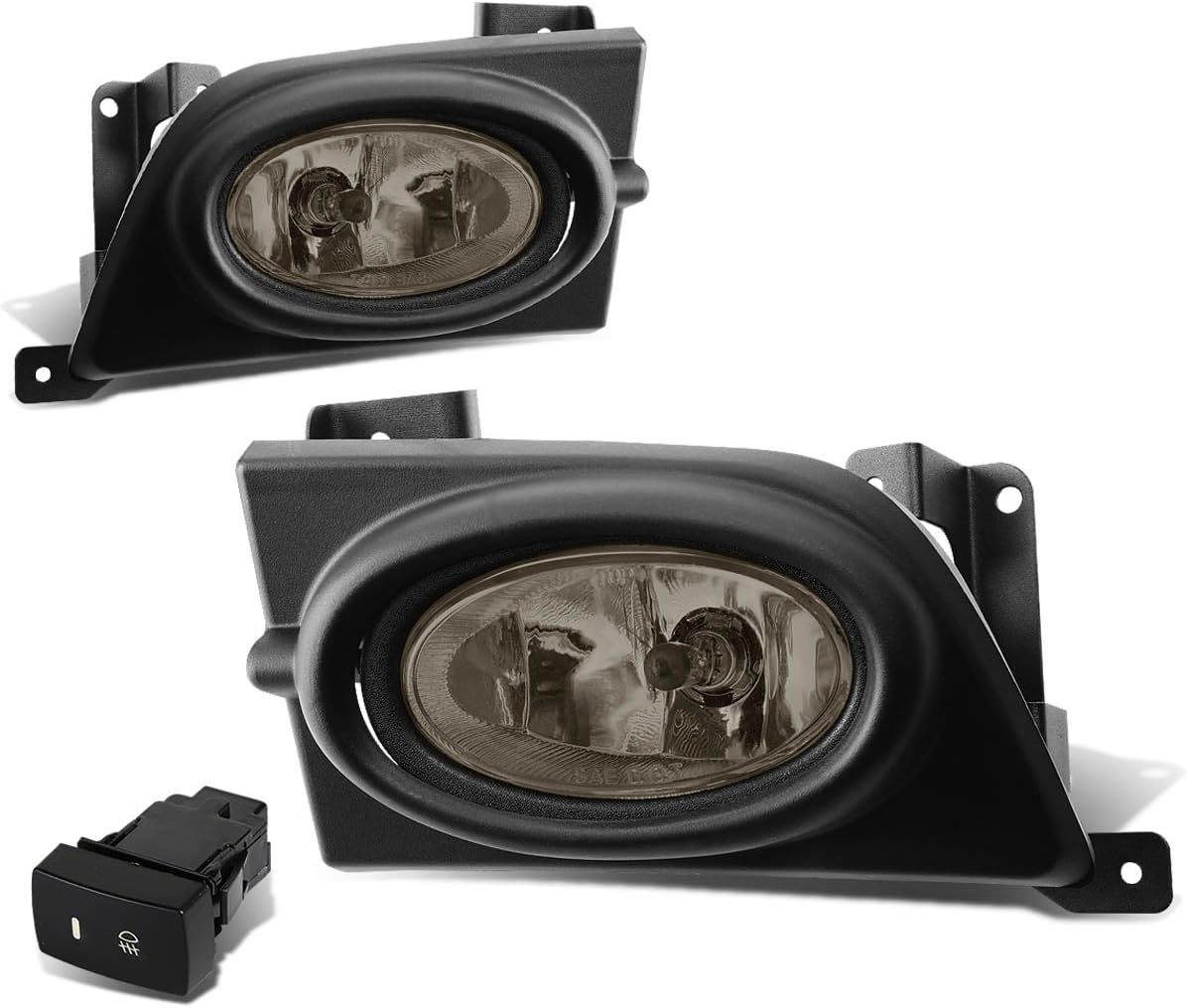 DNA MOTORING FL-HC064-SM Front Bumper Fog Light Driver & Passenger Side Enhance visibility [Compatible with 06-08 Honda Civic 4-Dr Sedan]