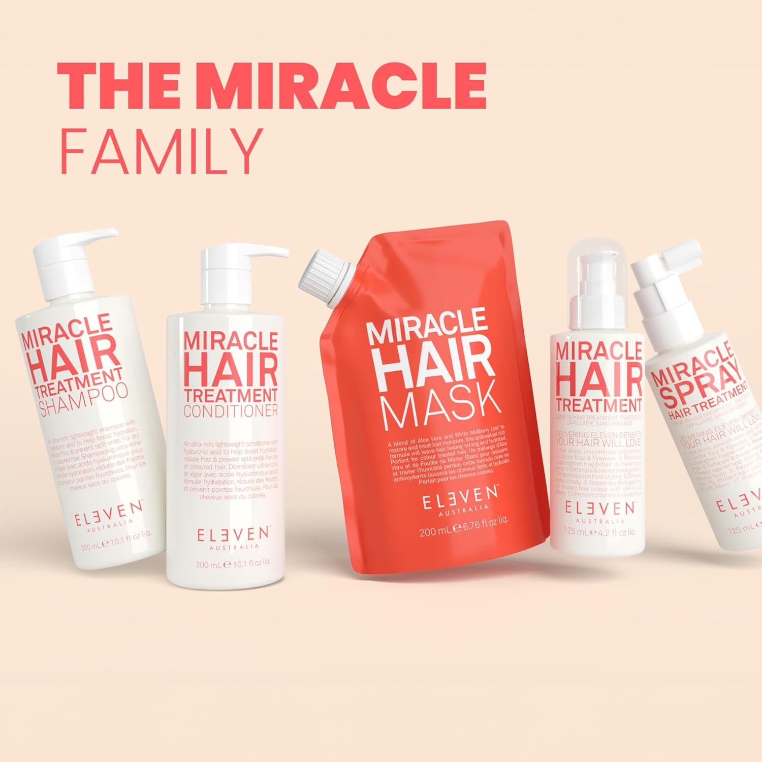 ELEVEN AUSTRALIA Miracle Leave In Hair Treatment - Curly & Straight Hair Care Products for Women & Men, Heat Protection & Detangler, Frizz Control, Repairs Dryness, Moisturizing - Image 8