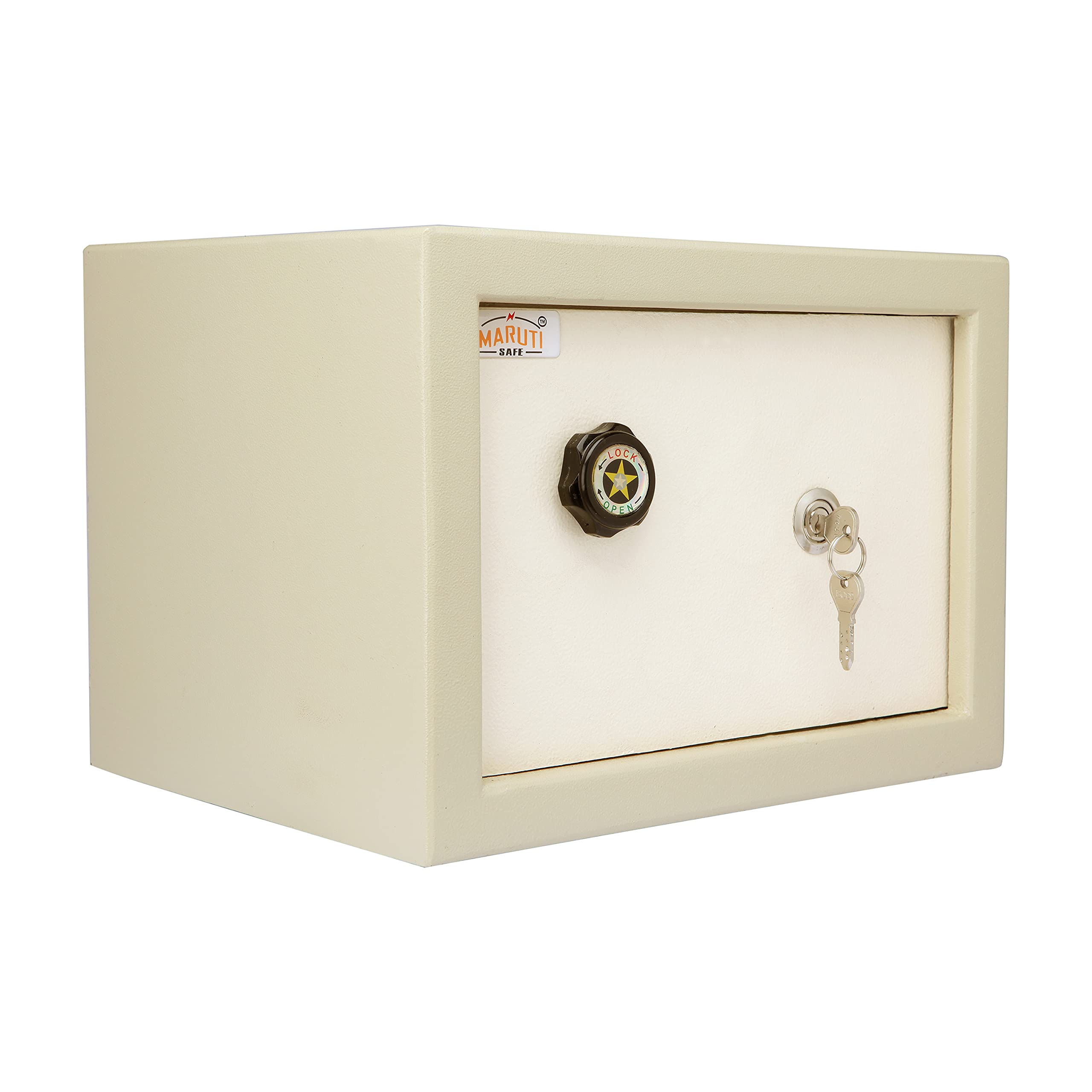 Laxmi KAPAT Safe locker for home 18.35 L (Size- H10” x W14” x D11”), inbuilt LED light provided, laser cut ultra key locking system – 2 Keys, used for home, office & hotel (Beige-Ivory Color) discount deal