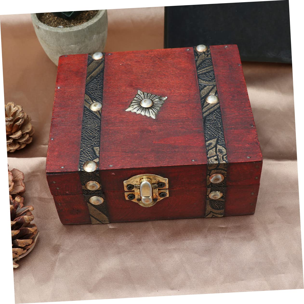 Boîte à Bijoux Rectangulaire En Bois Vintage – Occasion En Bon état, Idéale Rangement Ou Décoration