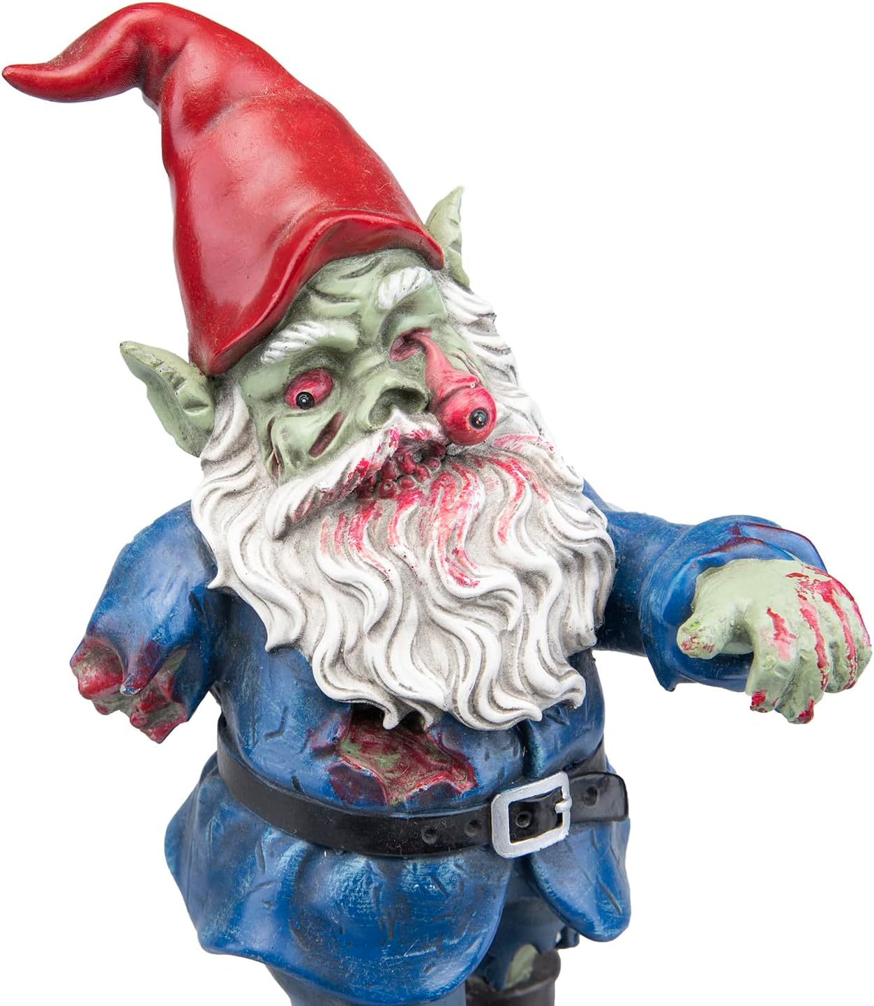 Zombie Gnome Evil Scary Walking Dead Gnome Gnombia Garden Statue, Halloween Decoration - 10 inches
