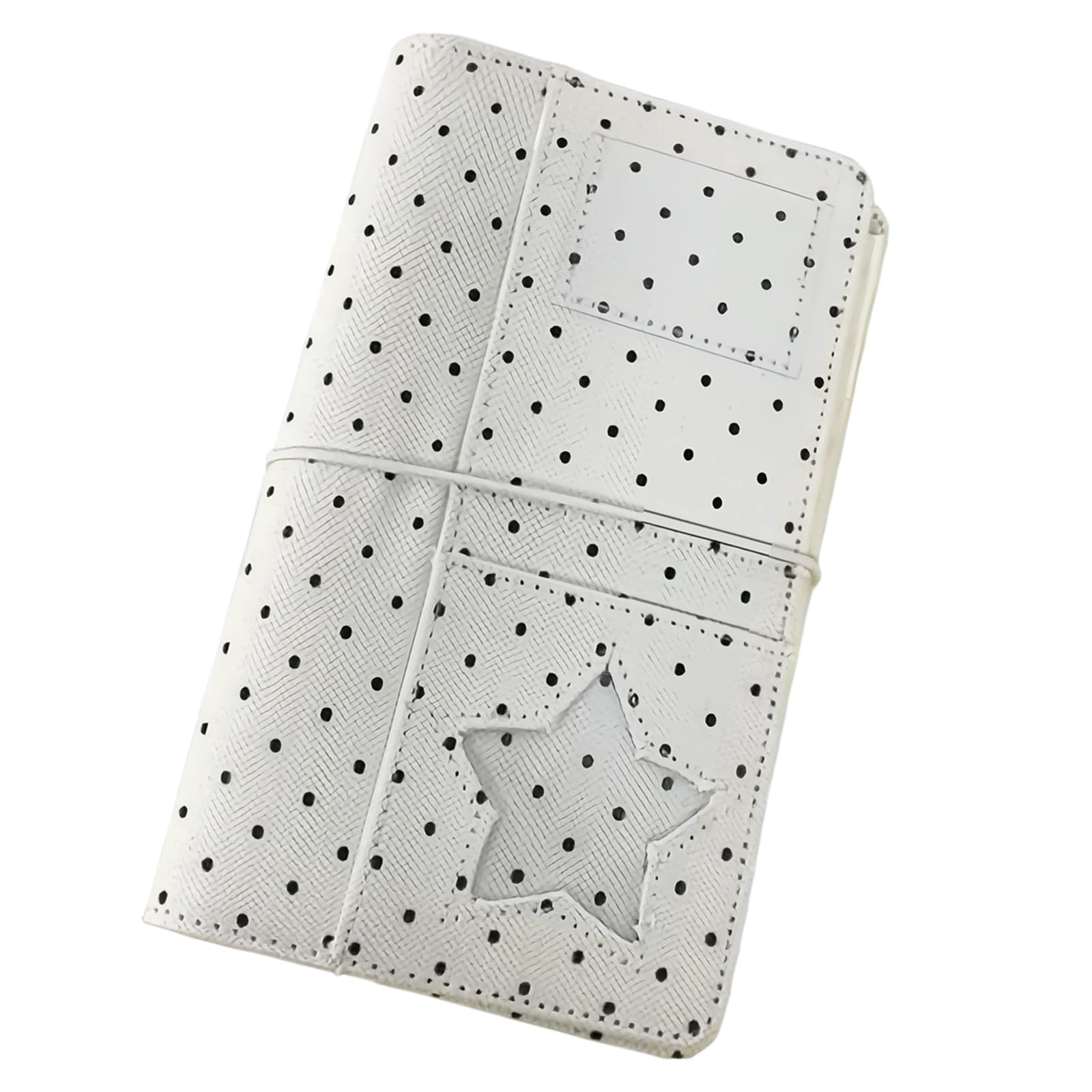 BWANGIAO Dotted Pattern Notebook With 6-Rings Binder Cover 45 Sheets Unruled Refill Paper For Journaling And Note Taking