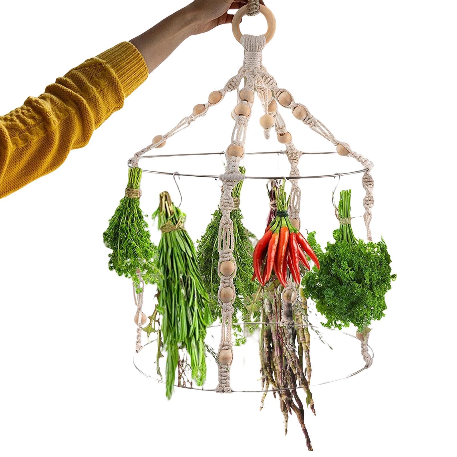 Xasbseulk Herb Dryer - Herb Drying Rack Hanging | Herb Drying Rack Hanging, Boho Decorative Hanging Drying Rack For Herbs, Handmade Macrame Boho Herb Drying Rack For Drying Air Plants Spices Flowers