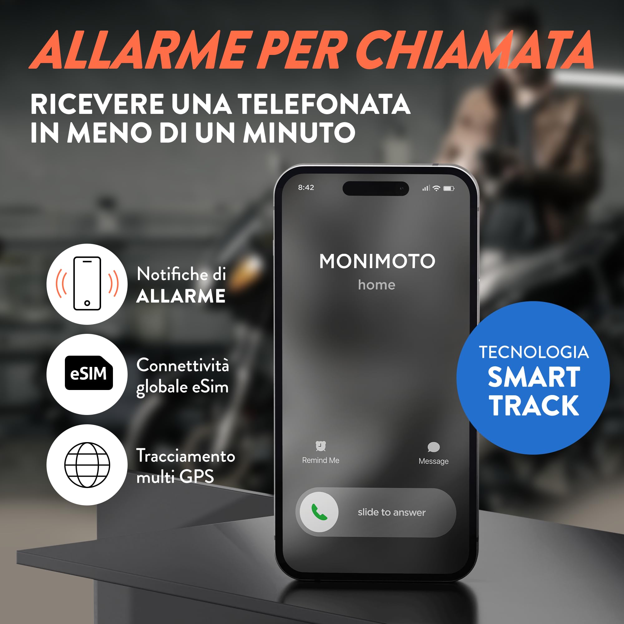 Monimoto 9 Tracker GPS e allarme antifurto - Installazione fai da te, nessun cablaggio, impermeabile, copertura globale - per veicoli, moto, auto, biciclette, ATV, motori di barche, caravan
