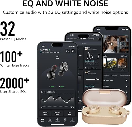 Miniatura 3 de TOZO - T10 - Auriculares inalámbricos Bluetooth 5.0 1 Caqui