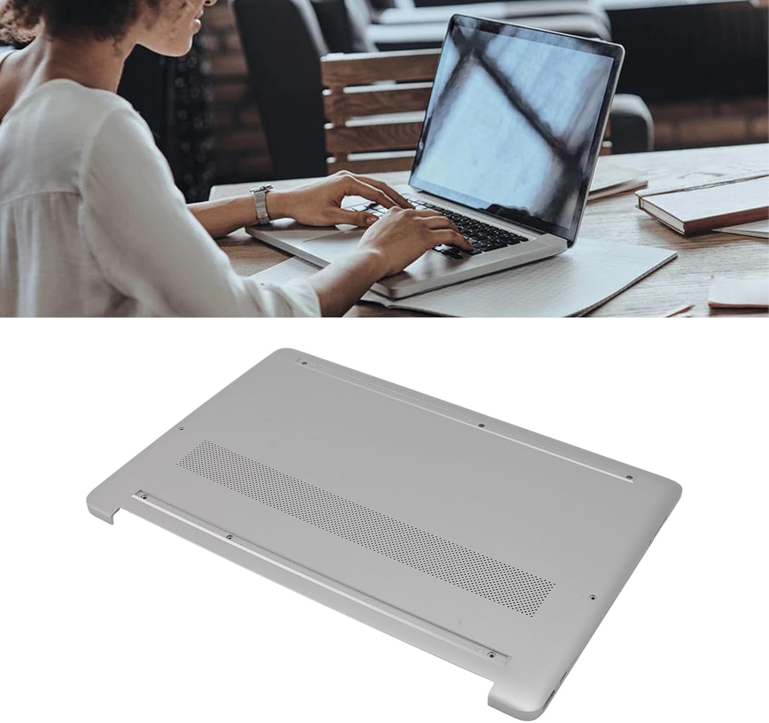 ASHATA Replacement for 15-DY 15-EF Laptop Lower Base Bottom Case Cover Assembly Part, Holes Efficient Cooling Replacement Bottom Door Cover for 15-DY 15-EF