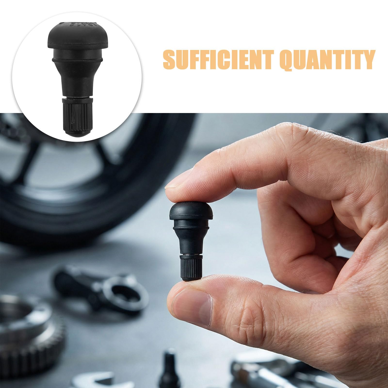 Valvola Pneumatico Tubeless in Gomma Nero 100 Pezzi | Stelo Tr412 a Innesto, Sigillatura Migliorata e Resistenza al Calore, Installazione Rapida