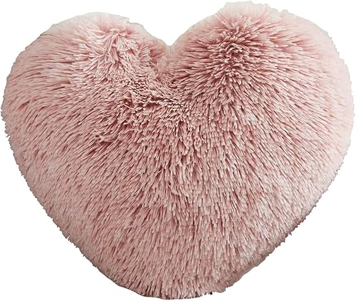 MorroMorn Almohadas esponjosas de corazón, almohada decorativa peluda para sofá cama, bonitos regalos de decoración de habitación para mujeres y