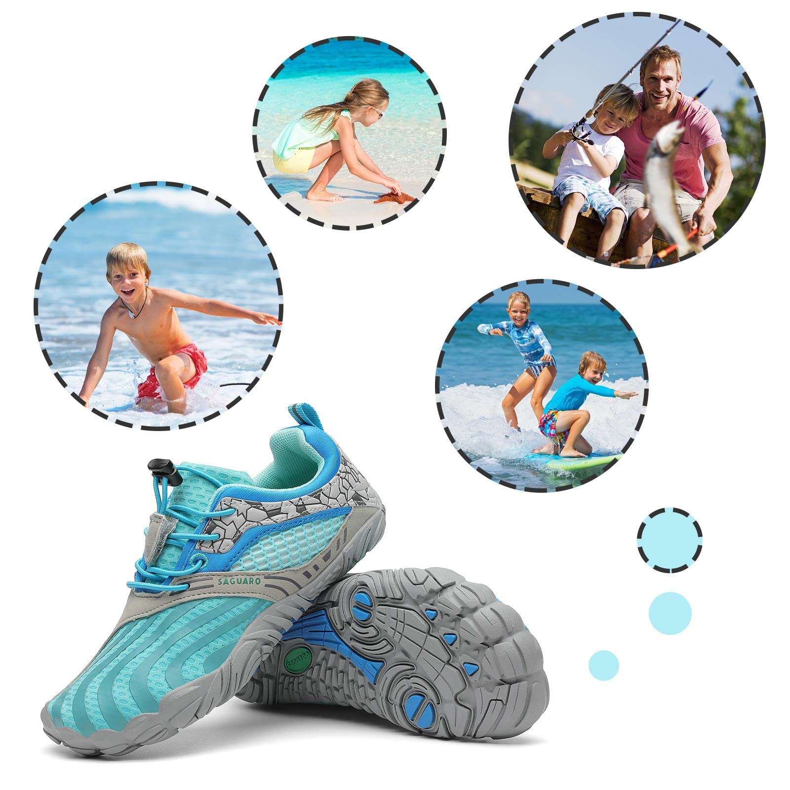 SAGUARO Niños Calzado Descalzos Zapatillas de Trail Niñas Transpirables Minimalistas Zapatillas de Deporte, 24-36 EU