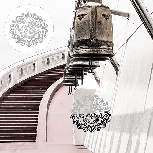 Miniatura 5 de OSALADI 2 piezas colgantes de viento hilanderos de sublimación 3D viento metal escultura al aire libre decoración de jardín para interior exterior