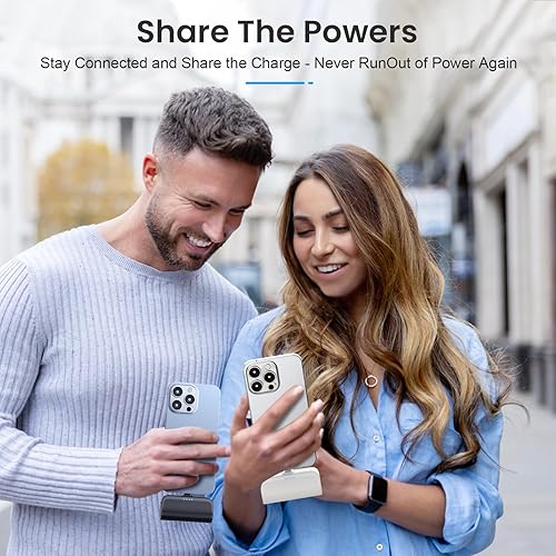 Miniatura 7 de Paquete de 2 Cargador portátil para iPhone, mini banco de energía de 5200 mAh, 20 W PD de carga rápida, cargador de teléfono portátil compatible con