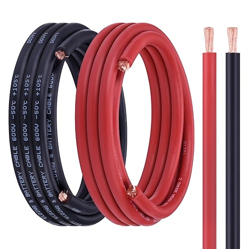 2 Gauge Battery Cable, 15FT Red + 15FT Black 2