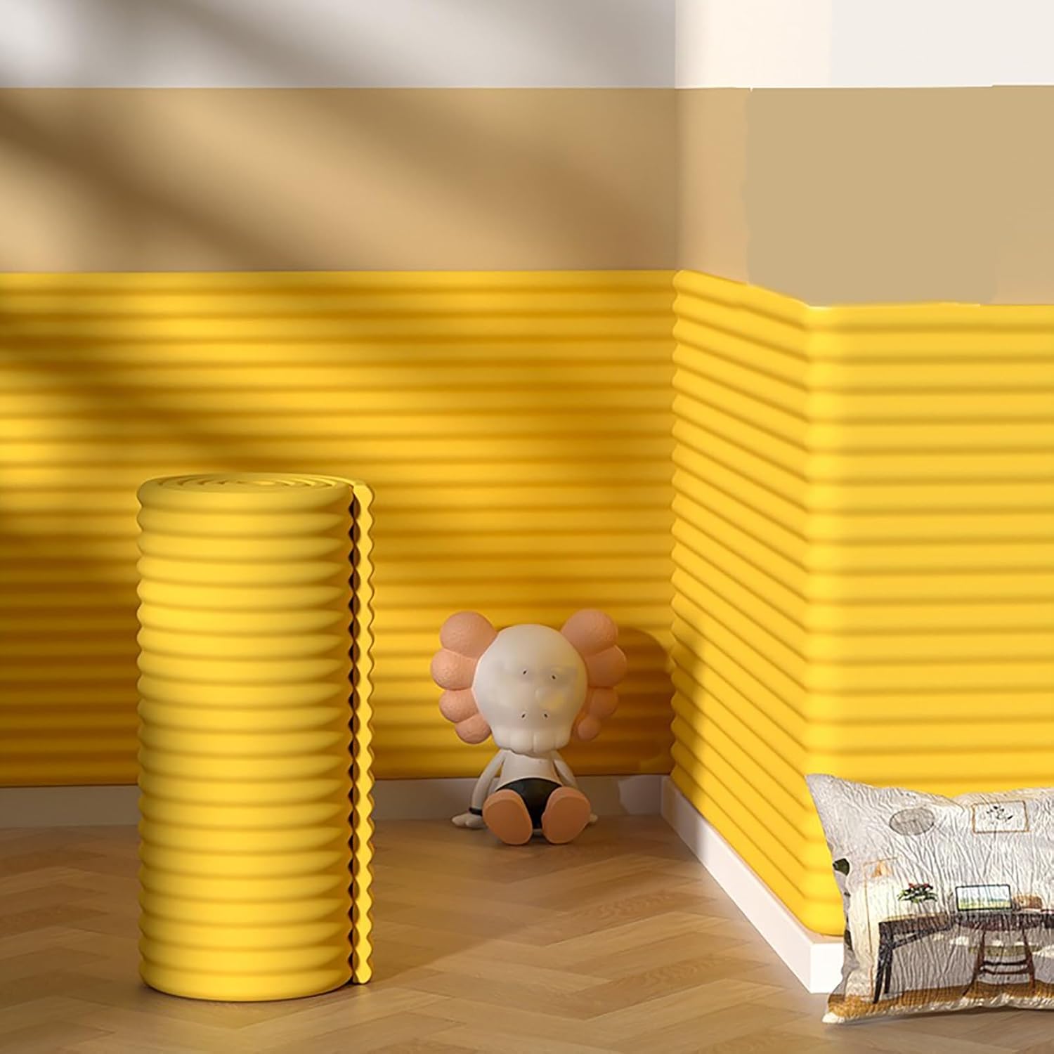 Self-Adhesive 3D Padded Wall Panels for Kids with Autism, DIY Peel and Stick Soft Padding for Bedroom & Nursery, Anti-Collision Headboard Decor, Safe & Stylish