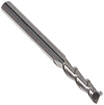 KCT149560 USA Made Solid Carbide End Mill for Aluminum and Other Non Ferrous Metals, 2 Flutes, 45 Degree Helix, 1/8" Shank, 1/2" Length of Cut, 1-1/2" Overall Length