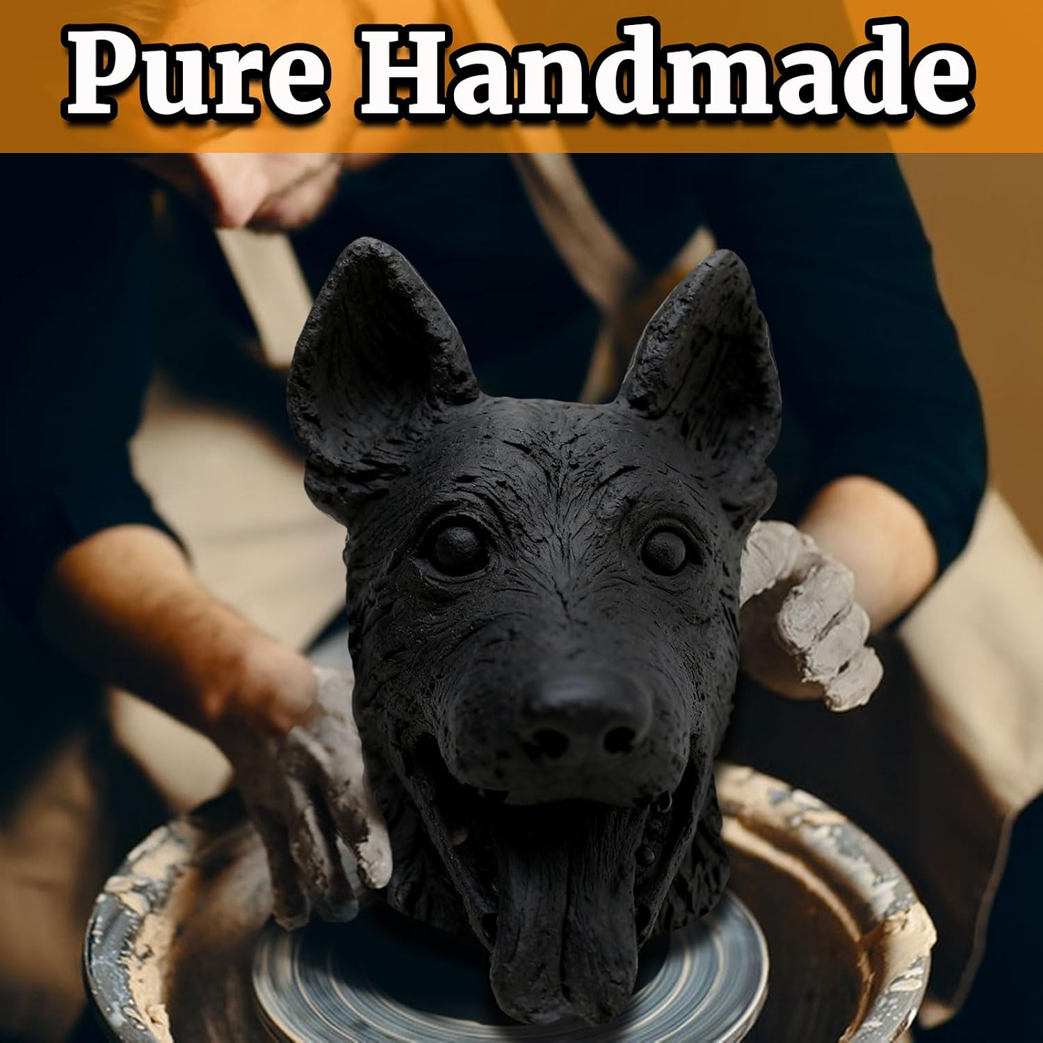 German Shepherd Mask, Funny Realistic Latex Adult Wolf Animal Dog Head Mask for Cosplay Party Props
