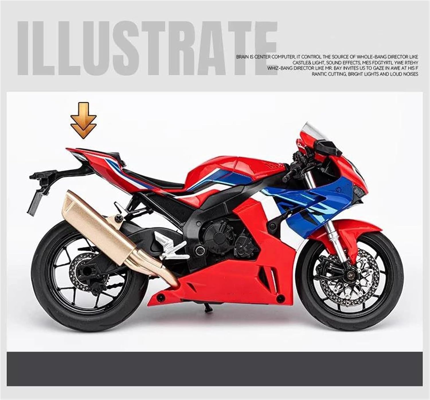 Collection 1/12 Motorcycle Model Diecasts Portable Racing Finger Motobike Simulation Collection Toys for H-ONDA CBR1000 CBR 1000(Red)