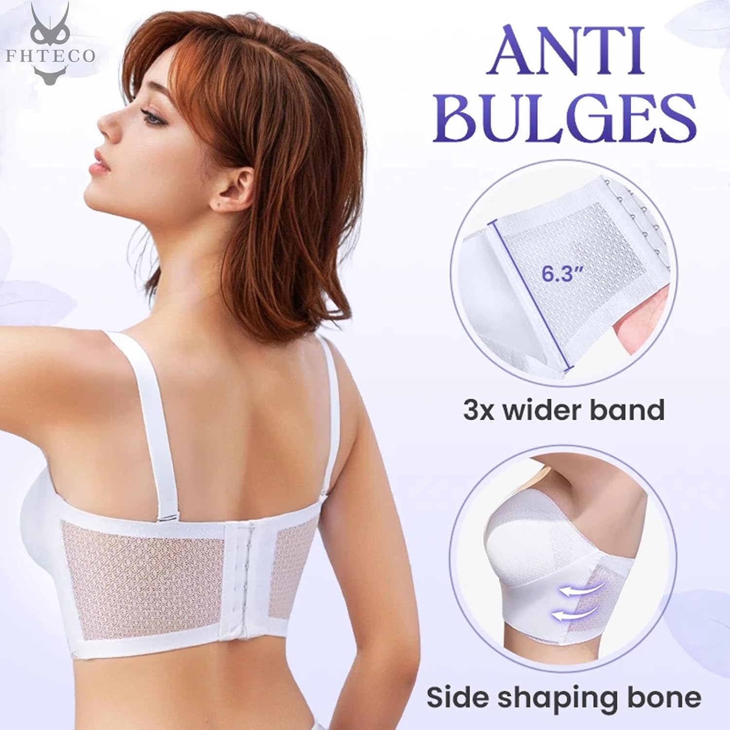 Strapless Bandeau Bra Non-Slip Strapless Push Up Bras for Women Wireless Tube Top Bra Plus Size Strapless Bralette - Image 3