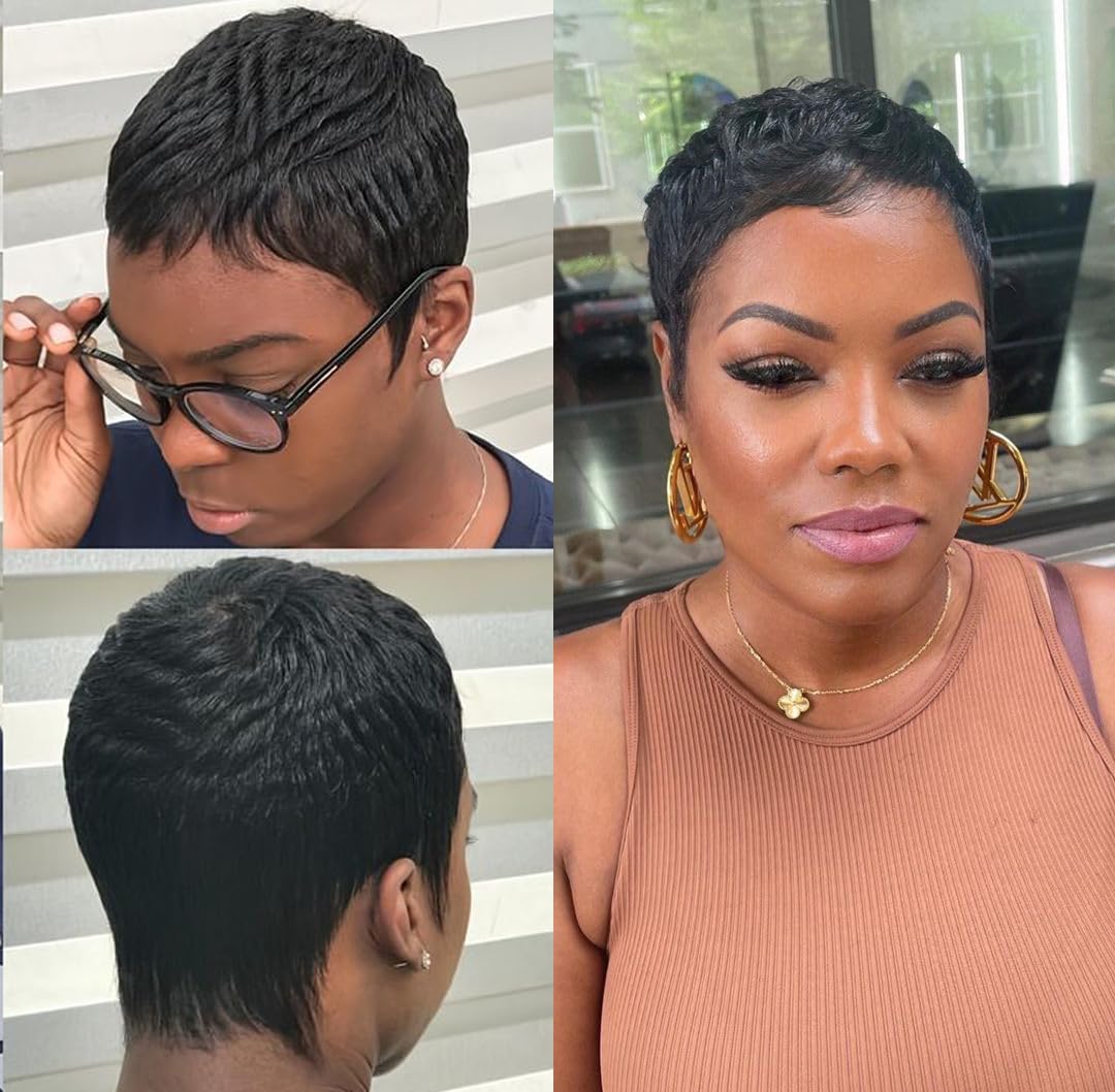 Amazon.com : Amecire Short Pixie Cut Wig for Women 150  display picture 3