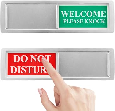 Privacy Sign Slider Office Door Signs Do Not Disturb Sign, Silver