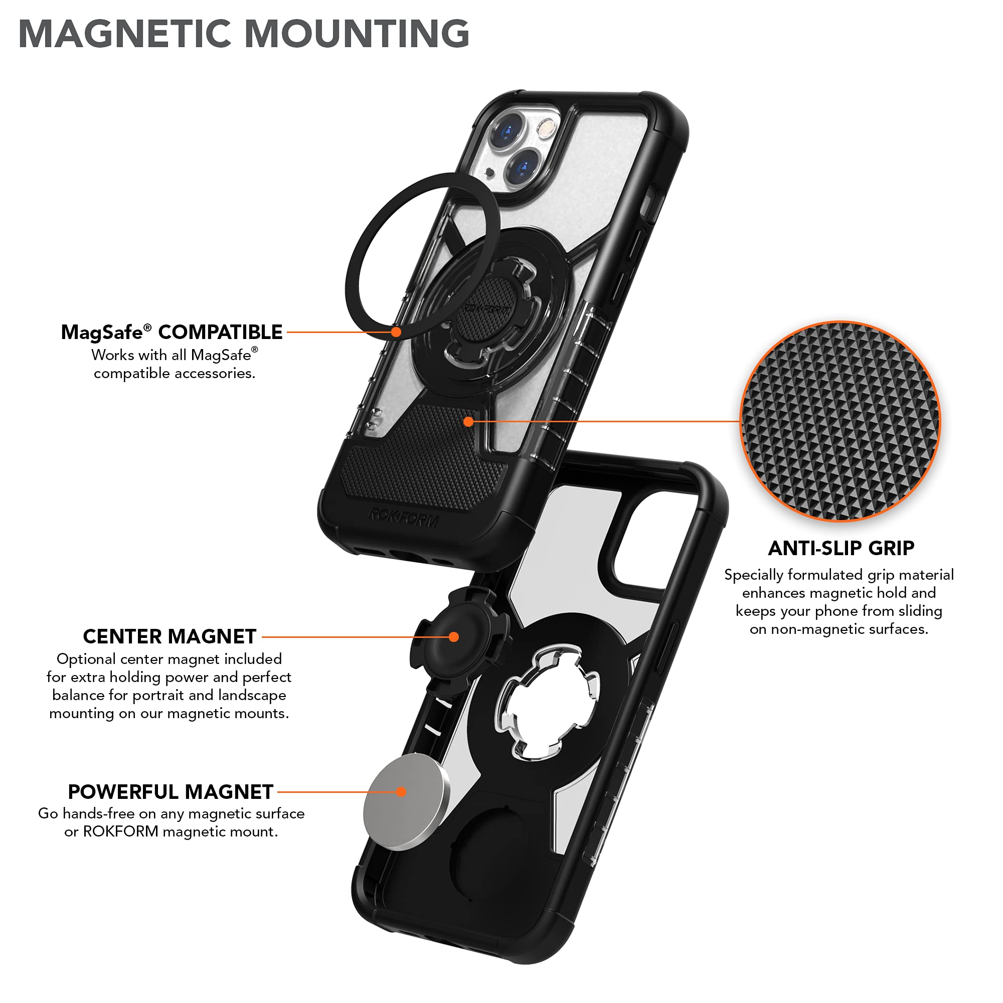 ROKFORM Dual Magnet Swivel Dash Mount, Magnetic Holder Adhesive Rotatable