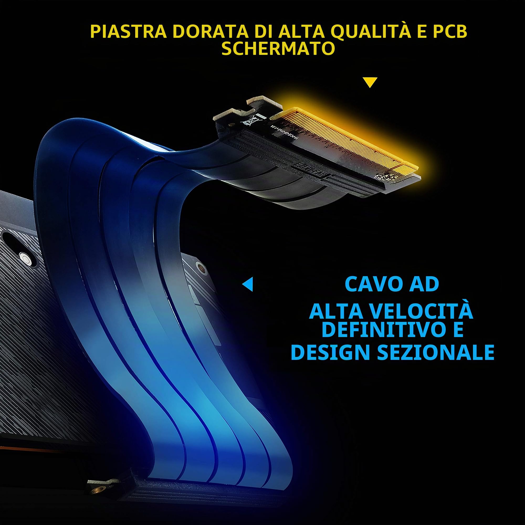 EZDIY-FAB Supporto verticale per scheda grafica con LED ARGB 5 V 3 pin, supporto GPU, kit di supporto per scheda video VGA con cavo riser PCIE3.0 - nero