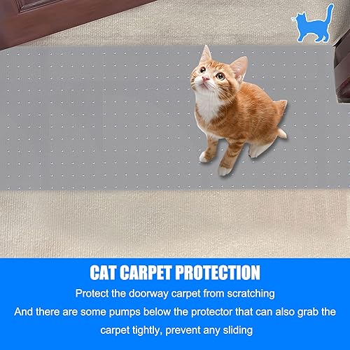 Miniatura 6 de Protector de alfombra de gato de 52 pies protector de alfombra antideslizante para mascotas tapón de plástico resistente para arañazos para mascotas