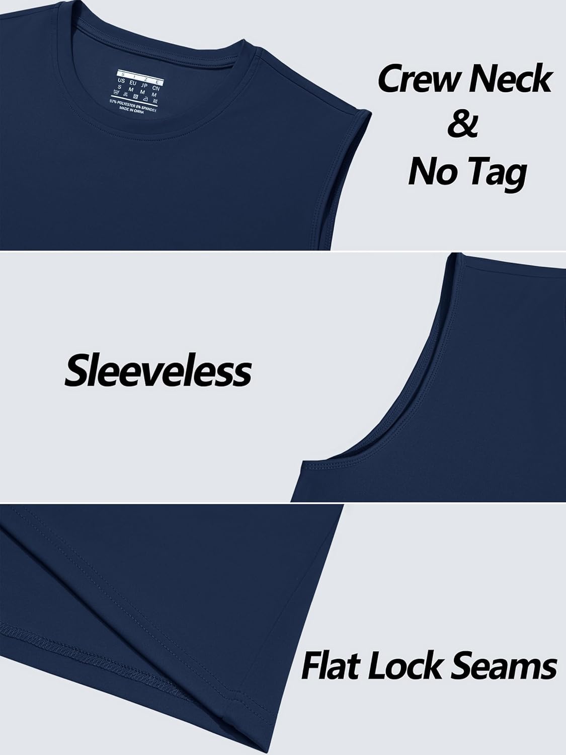 Cavva Men's Sleeveless Shirt Quick Dry Tank Tops for Men UPF 80+ Athletic Gym Workout Muscle Swim Shirts - Image 6