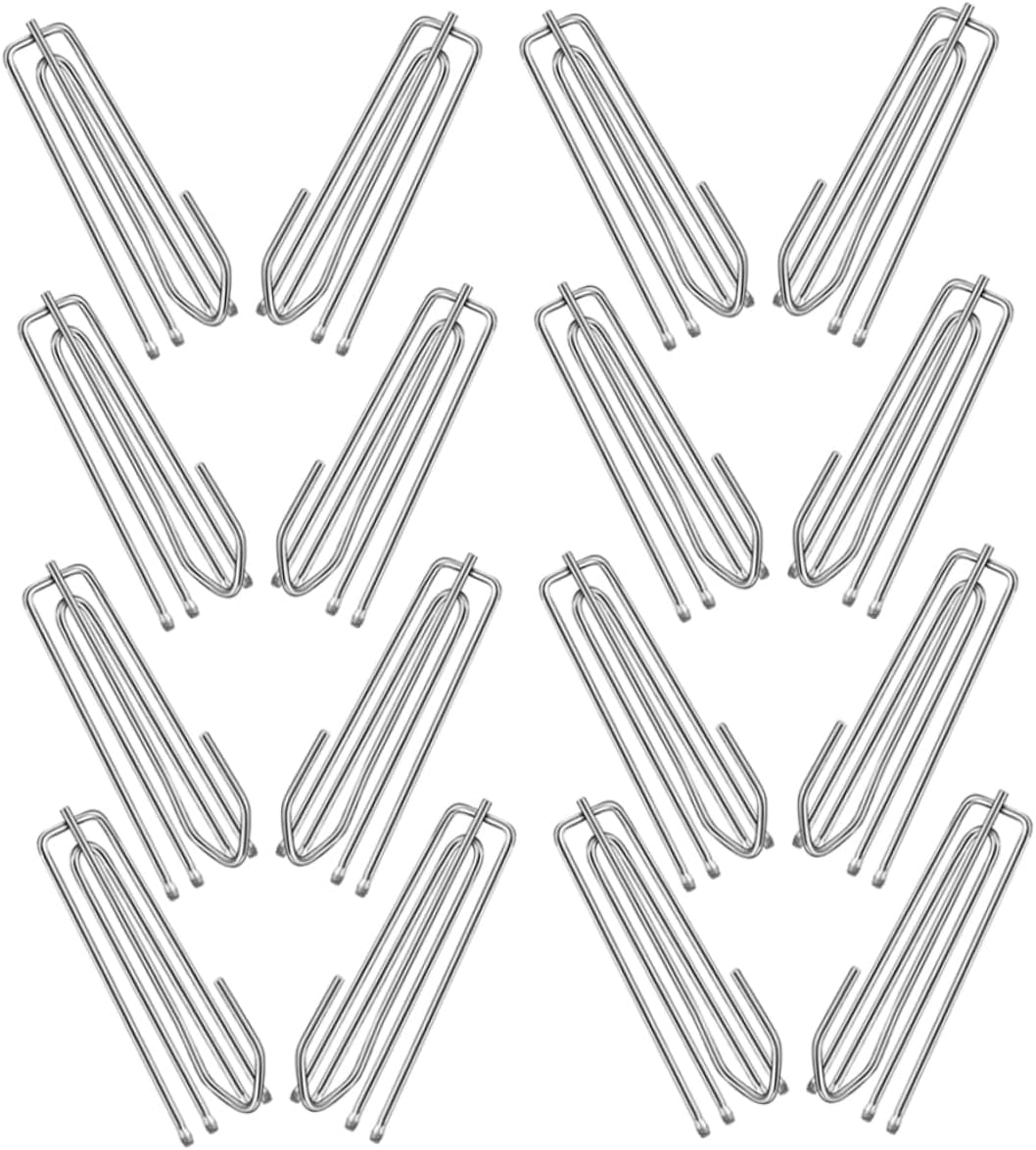 Luxshiny 60pcs Stainless Steel Four Claw Hooks for Drapery Pleated Curtains Hooks Easy Install for Home Office Decor