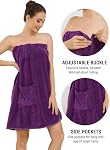 Vislivin Wrap Bathrobe for Women Shower Wrap Towel Bath Body Wrap Towel with Adjustable Snap Closure